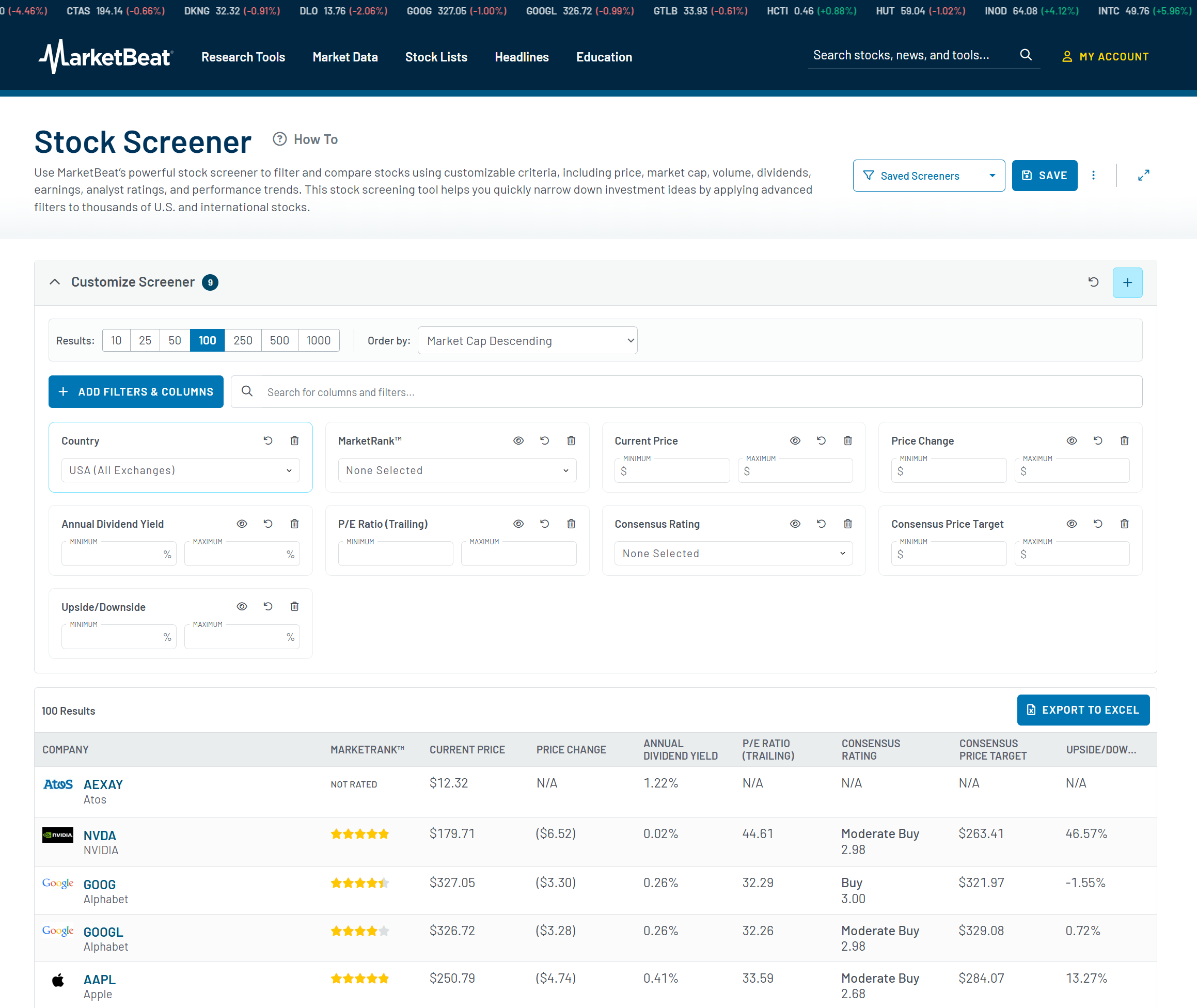 MarketBeat Introduces a Redesigned Stock Screener Experience For Investors  | MarketBeat