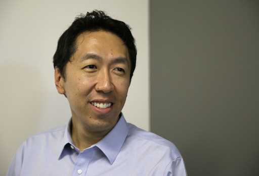 In this Friday, July 14, 2017, file photo, computer scientist Andrew Ng poses at his office in Palo…