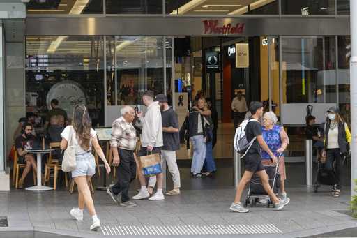People walk outside the Westfield shopping mall at Bondi Junction in Sydney, Friday, April 19, 2024…