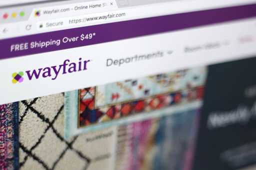 FILE- This April 17, 2018, file photo shows the Wayfair website on a computer in New York
