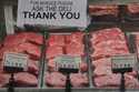 Steaks are pictured at a grocery store in Northfield, Ohio, Thursday, July 17, 2025