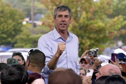Beto O'Rourke, Texas Democratic gubernatorial candidate, addresses supporters at a campaign stop in…