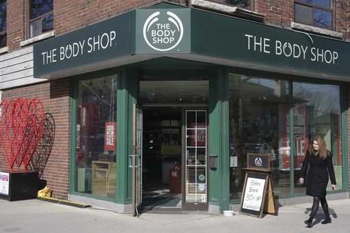 The exterior of a Body Shop store is seen, Monday, March 4, 2024, in Toronto