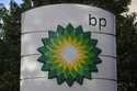 A logo of BP at a gas station in London, on November 1, 2022