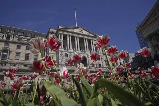 A general view of the Bank of England in London, Thursday May 9, 2024