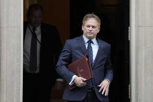 Grant Shapps, Secretary of State for Defence leave 10 Downing Street following a cabinet meeting in…