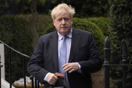 Boris Johnson leaves his house in London, on March 22, 2023