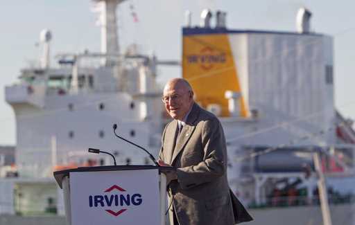 Arthur Irving, chairman of Irving Oil takes to the podium during the grand opening of the Halifax H…