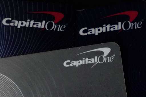 Capital One credit cards are shown in Mount Prospect, Ill