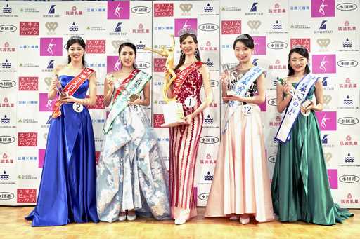 CORRECTS NAME SPELLING: Contestants including Carolina Shiino, who won the Miss Nippon…