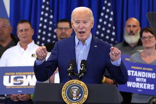 President Joe Biden speaks at a campaign event, Tuesday, April 16, 2024, in Scranton, Pa