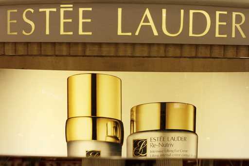 In this November 2, 2011 file photo, Estee Lauder products are displayed at a department store in S…