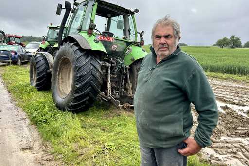 Farmer Eduard Van Overstraeten joins the Flemish Interest party and other farmers protesting change…