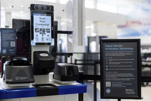The Transportation Security Administration's new facial recognition technology is seen at a Baltimo…