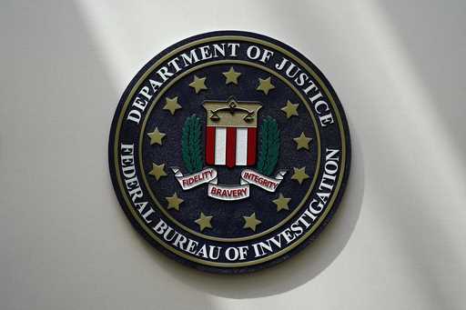 An FBI seal is seen on a wall on August 10, 2022, in Omaha, Neb