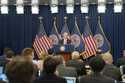 File - Federal Reserve chair Jerome Powell speaks during a news conference, Wednesday, February 1, …