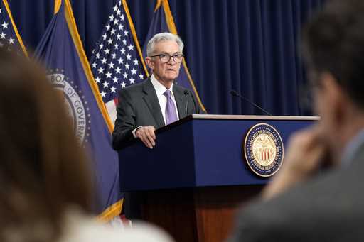 Federal Reserve Board chair Jerome Powell speaks during a news conference at the Federal Reserve in…