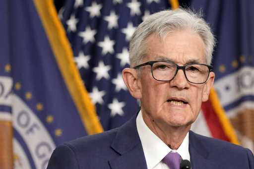 Federal Reserve Chair Jerome Powell speaks during a news conference at the Federal Reserve in Washi…