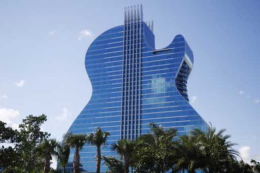 The guitar shaped hotel is seen at the Seminole Hard Rock Hotel and Casino on Thursday, October 24,…