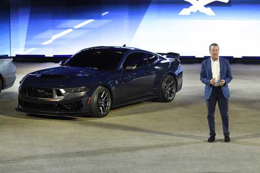 Bill Ford, executive chairman of Ford Motor Company, introduces one of the models of the 2024 Ford …