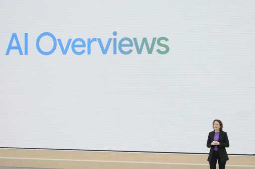 Liz Reid, Google head of Search, speaks at a Google I/O event in Mountain View, Calif