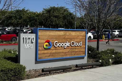 The Google sign is displayed outside the Google offices in Sunnyvale, Calif