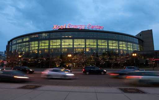 Xcel Energy Center before an NHL hockey game between the Minnesota Wild and the Boston Bruins, Thur…