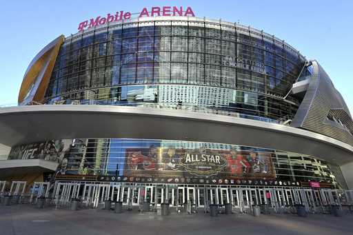 T-Mobile Arena stands in Las Vegas on February 1, 2022, in Las Vegas