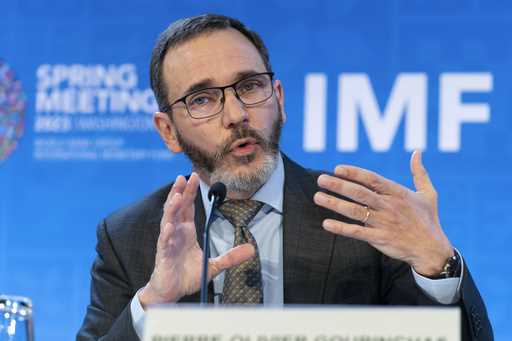 International Monetary Fund Director of the Research Department Pierre-Olivier Gourinchas speaks at…