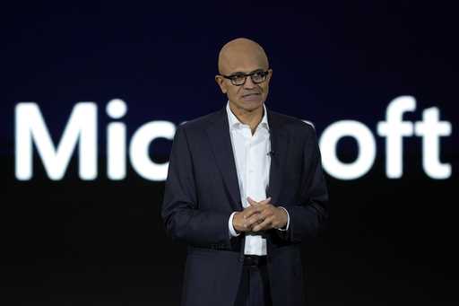 Microsoft CEO Satya Nadella speaks during an event titled 