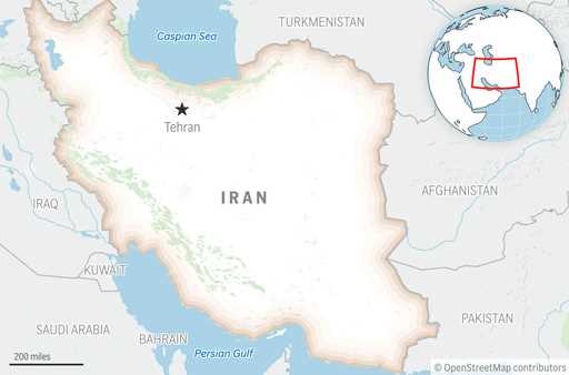 This is a locator map for Iran with its capital, Tehran. (AP Photo)
