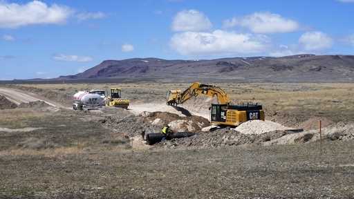 Construction continues at the Thacker Pass lithium mine on April 24, 2023, near Orovada, Nev