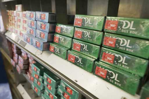 Menthol cigarettes and other tobacco products are displayed at a store in San Francisco on May 17, …