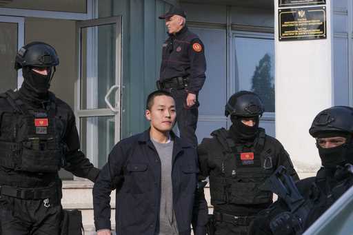 Montenegrin police officers escort South Korean citizen, Terraform Labs founder Do Kwon in Monteneg…