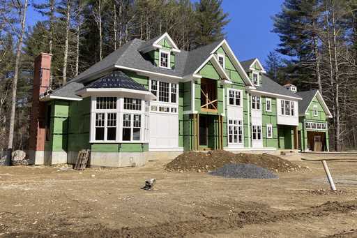 A home under construction at a development in Sudbury, Ma