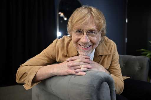 Trey Anastasio, guitarist and singer-songwriter of the band Phish, poses for a photograph during an…