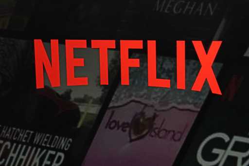 The Netflix logo is displayed on the company's website on February 2, 2023, in New York