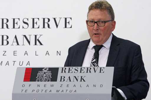 New Zealand's Reserve Bank Governor Adrian Orr speaks to the media in Wellington, New Zealand on Ma…