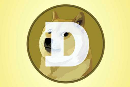 This mobile phone app screen shot shows the logo for Dogecoin, in New York, April 20, 2021