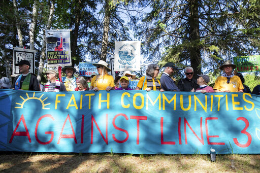 Oil pipeline foes protest Enbridge's Line 3 in Minnesota