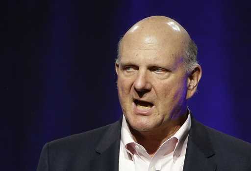 In this July 15, 2017, file photo, Steve Ballmer, former CEO of Microsoft, addresses a plenary sess…