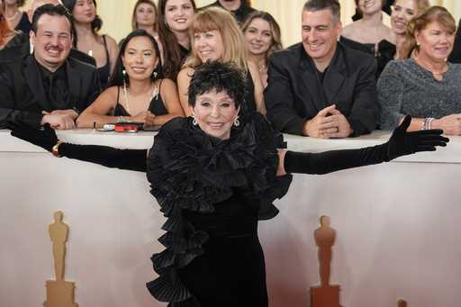 Rita Moreno arrives at the Oscars on Sunday, March 10, 2024, at the Dolby Theatre in Los Angeles