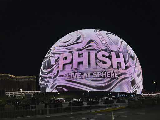 The exterior of the Sphere is pictured on Friday, April 19, 2024, in Las Vegas