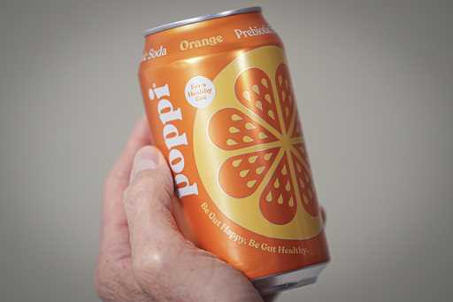 A can of Poppi prebiotic soda is shown on April 10, 2024, in New York