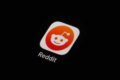 The Reddit app icon is seen on a smartphone on February 28, 2023, in Marple Township, Pa