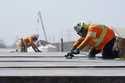 Ironworkers with the California High-Speed Rail Authority work on the Hanford Viaduct, April 15, 20…