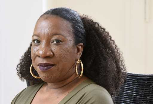 Tarana Burke, founder and leader of the #MeToo movement, sits in her home in Baltimore on Tuesday, …