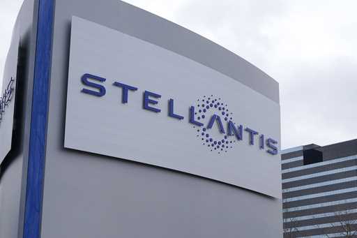 The Stellantis sign is seen outside the Chrysler Technology Center, January 19, 2021, in Auburn Hil…