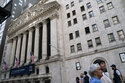 A Wall Street sign is shown in the Financial District, on October 13, 2021, in the Manhattan boroug…