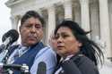Beatriz Gonzalez, right, the mother of 23-year-old Nohemi Gonzalez, a student killed in the Paris t…